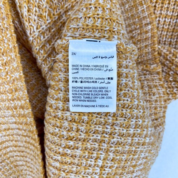 Style&Co Women Plus Crewneck Pointelle Long Sleeves Knit Pullover Sweater Gold - Picture 5 of 7